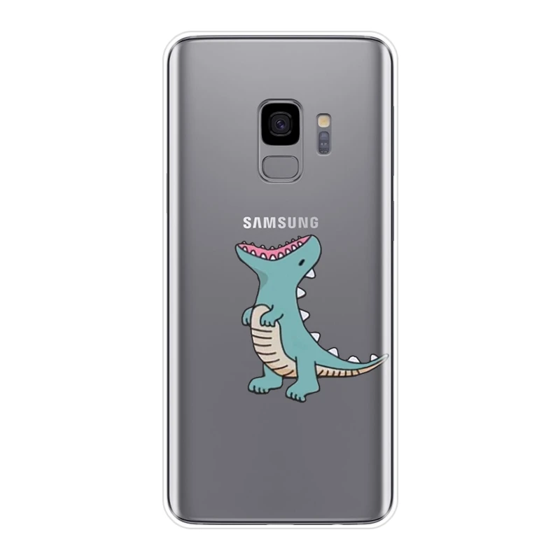Задняя крышка с милыми динозаврами для Samsung Galaxy S8 S9 Plus S5 S6 S7 Edge мягкий силиконовый