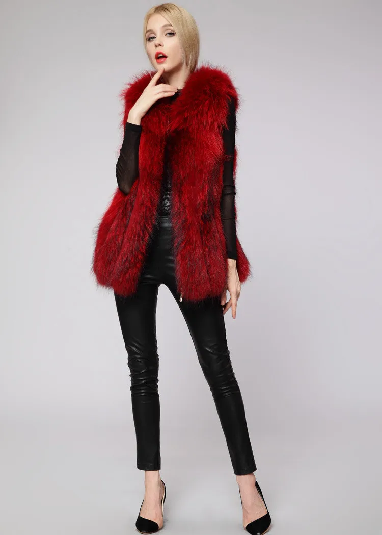 2019 жилет из искусственного меха Женский Средний длинный роскошный искусственный
