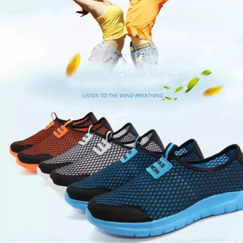 Мужская повседневная обувь Летние Стильные сетчатые лоферы на плоской подошве