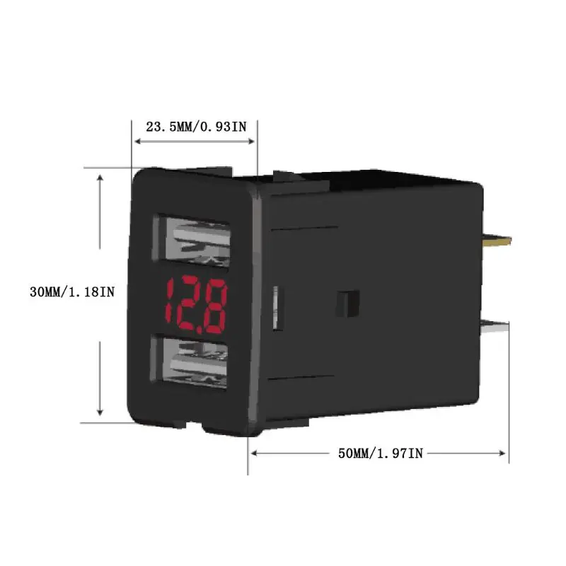 12V Dual USB Автомобильное зарядное устройство светодиодный вольтметр 4.8A адаптер питания для Nissan Smart Phone