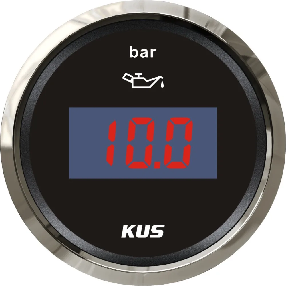 KUS 52 мм цифровой манометр для масла 0 10 бар морского авто с красной/Желтой