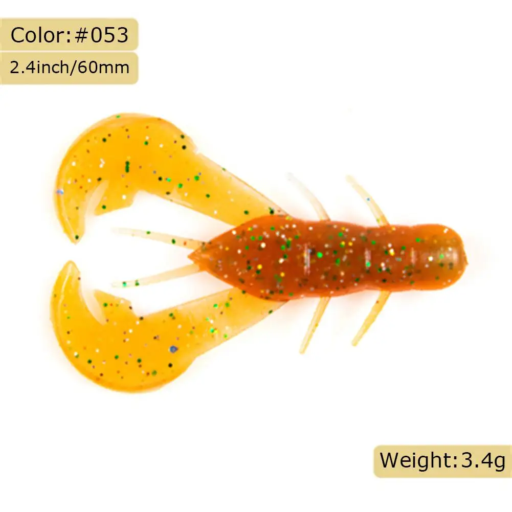 Вода. Sniper 8 шт/партия Craw Тип Softbait Скакалка приманка для окуня 2,4 дюйма/60 мм/3,4 г