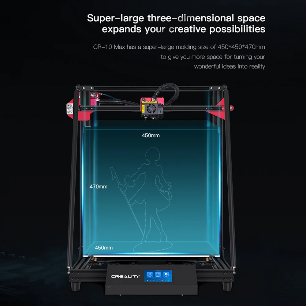 Creality 3D CR-10 Max 3d принтер DIY набор большой 3d принтер 450*450*470 мм автоматическое выравнивание печать с сенсорным экраном 8G TF карта