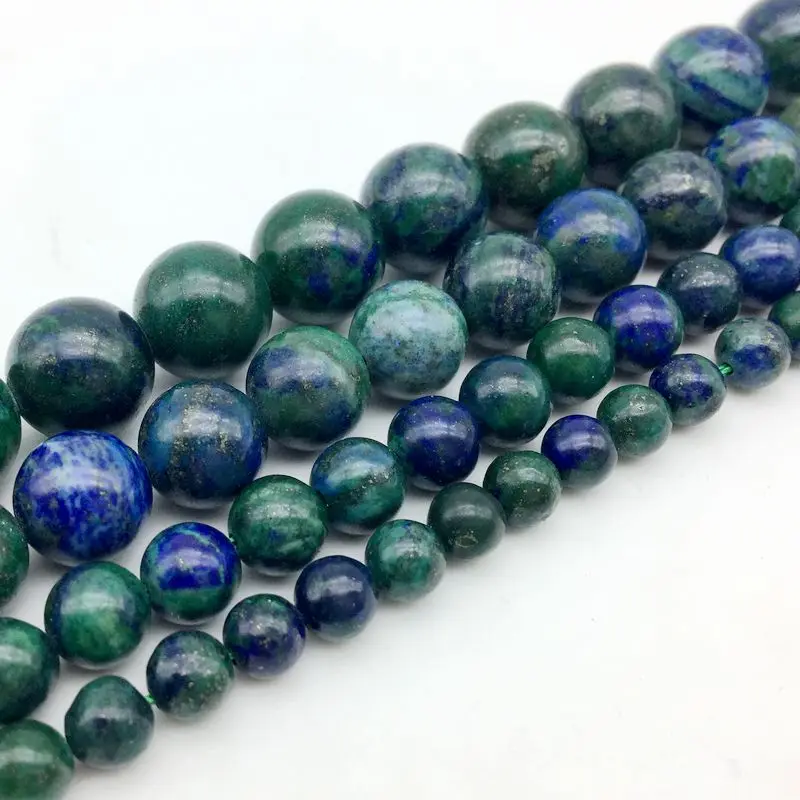 Натуральный Малахитовый Azurite лазурит Бусины Размер 6 мм 8 10 12 DIY свободные бусины