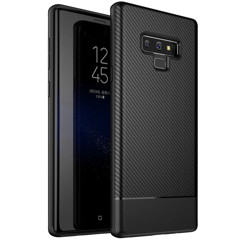 Углеродное волокно из искусственной кожи защитный чехол для телефона Samsung Galaxy S8 s9