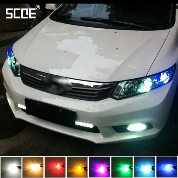 

SCOE Car Styling T10 2x6SMD LED Clearance Light Lamp Bulb Source For Honda Civic Yellow Red Purple Green Crystal Blue Warm White