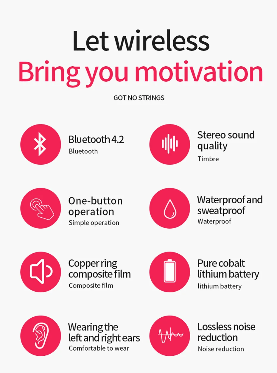 Mousemale, беспроводные Bluetooth наушники, спортивные, мини, вкладыши, V-20, стерео наушники, гарнитура для мобильного телефона, наушники для Xiaomi, samsung, iPhone