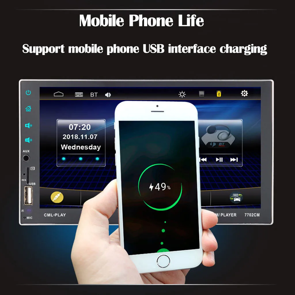 OMESHIN автомобильный MP4 MP5 мультимедийный плеер 2 Din mp5 выдвижной dvd Bluetooth стерео экран