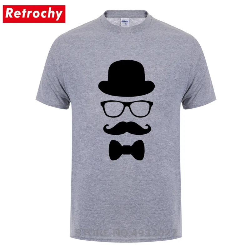 Breaking Bad "Old School" силуэт Футболка веселый принт усы и рубашки с галстуком