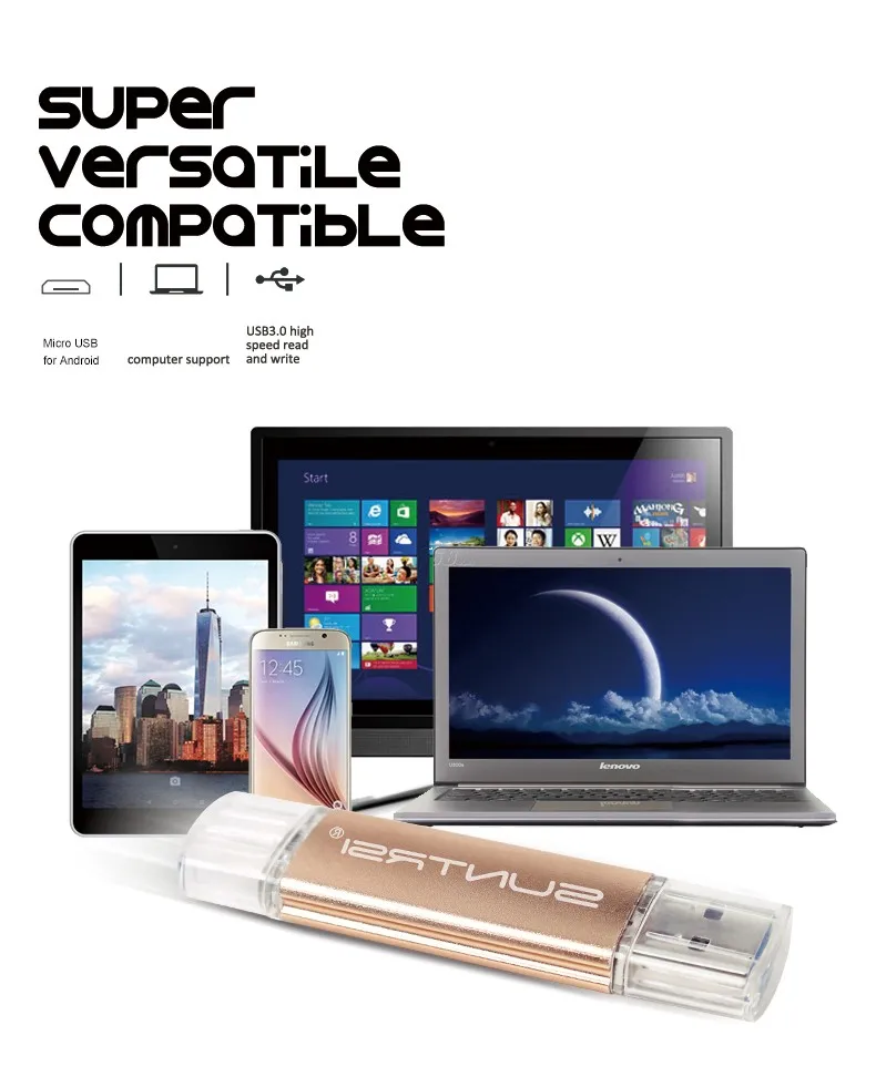 Suntrsi USB флеш-накопитель 64 Гб OTG USB 3,0 флеш-накопитель высокоскоростной металлический USB флеш-накопитель с индивидуальным логотипом USB флеш-накопитель 64 ГБ