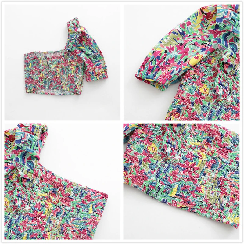 Женская Асимметричная рубашка с открытыми плечами топ косым воротником и