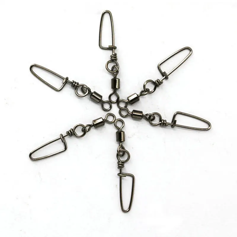 

[1000PCS] Fishing Swivels Rolling Swivel with Coastlock Snap Connector Fishing Accessory Size #1/0 To #14