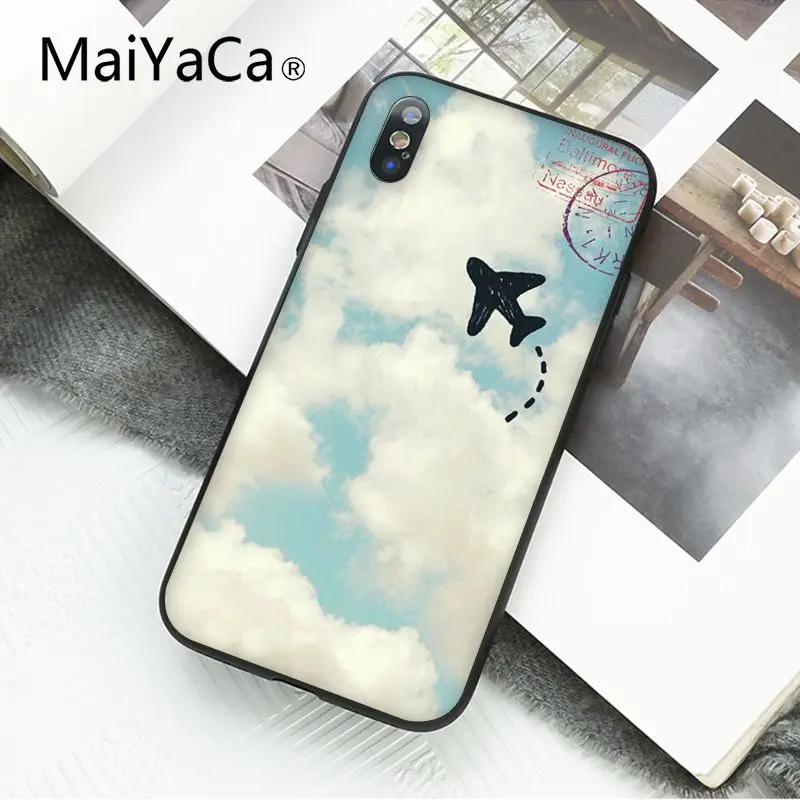 A10 MaiYaCa путешествие в мире карта самолет план чехол для телефона для iphone 11 Pro 11Pro Max 8 7 6 6S Plus X XS MAX 5 5S SE XR - Цвет: A10