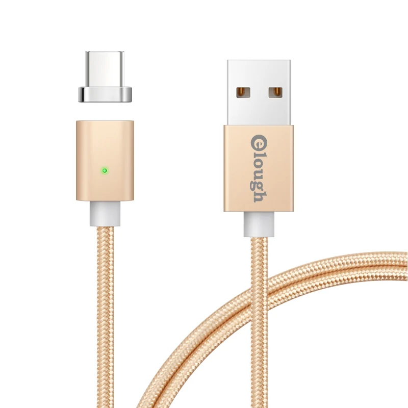 Золотой Elough E04 Магнитный кабель usb type C для samsung galaxy s8 note8 plus, быстрое зарядное устройство для мобильного телефона, магнитный кабель USB type-c для зарядки - Цвет: Золотой