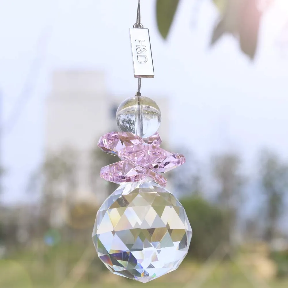 H& D гирлянда чакра спектры Радуга Suncatcher хрустальные подвески для частей люстры фэн-шуй призма для подвешивания капель(многоцветный