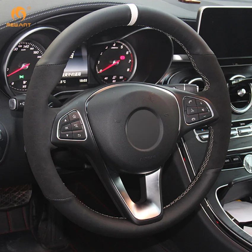 MEWANT черная натуральная кожа замша белый маркер детали для Mercedes Benz C180 C200 C260 C300 B200 |