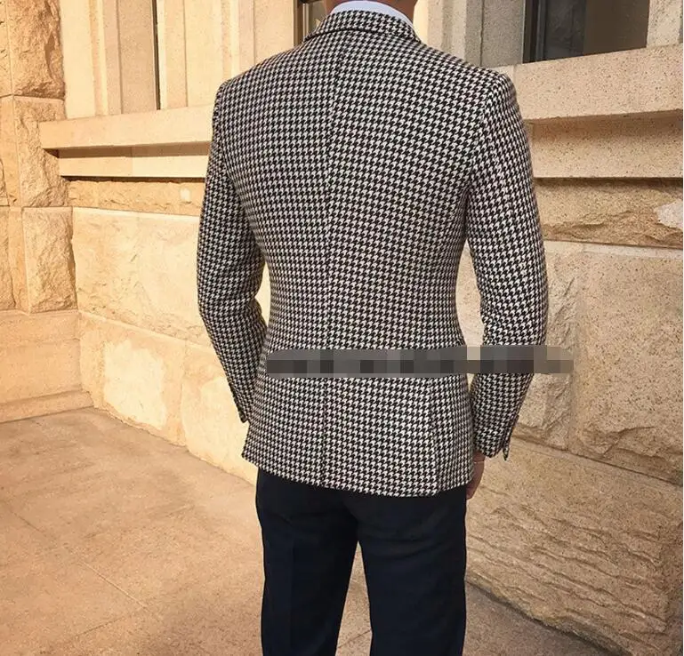 2019 черный белый цветочный узор мужской костюм Slim Fit смокинг жениха 2 шт