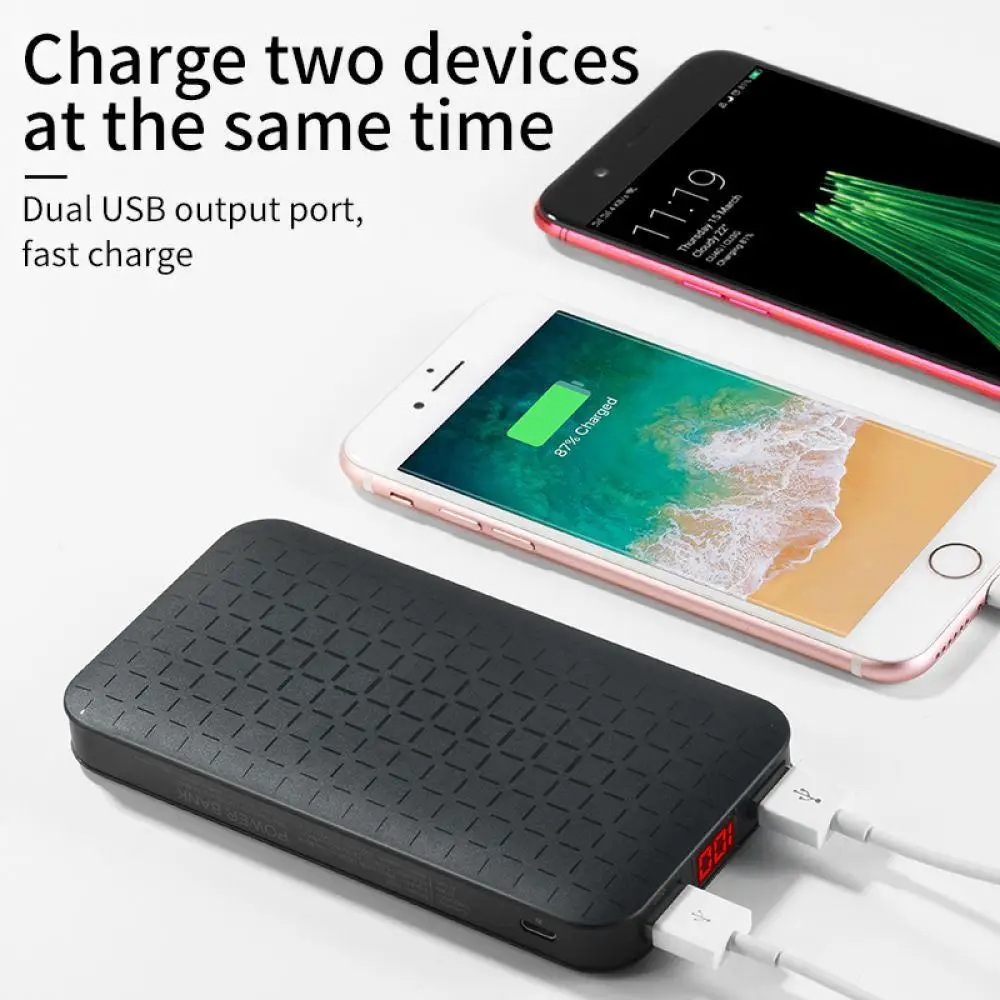 HOCO 10000 мАч Внешний аккумулятор ультратонкий полимерный внешний двойной USB 5000