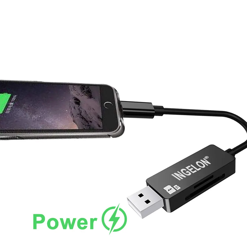 2 в 1 картридер 2017 Высокое Качество МИНИ Супер Скорость USB2.0 TF Micro SD/SDHC Card Reader