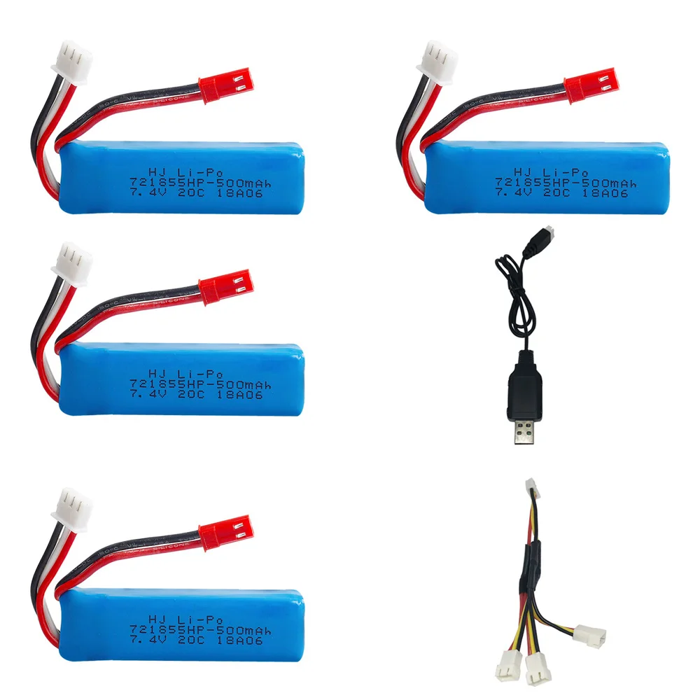 7 4 В 500 мАч Lipo аккумулятор 20C с зарядным устройством 3 в 1 кабель для WLtoys A202 A212 A222 A232