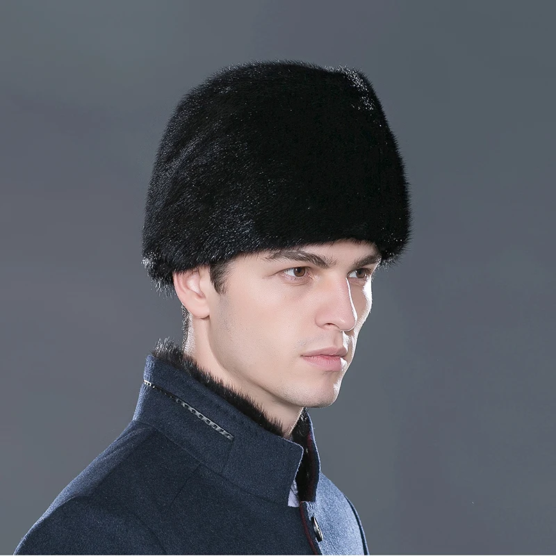 LTGFUR брендовые меховые шапки для мужчин натуральный мех норки Теплая мужская