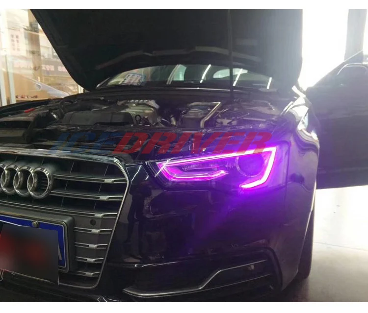 Icedriver для AUDI A5 S5 дневные ходовые огни RGB многоцветный светодиодный доски 2012- дневные ходовые огни красные, синие демон освещение для глаз лампы