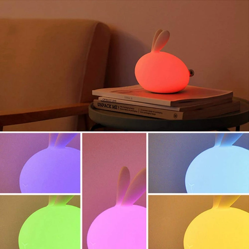 Светодиодный ночник с изменяющимся мультяшным Кроликом чувствительный умный