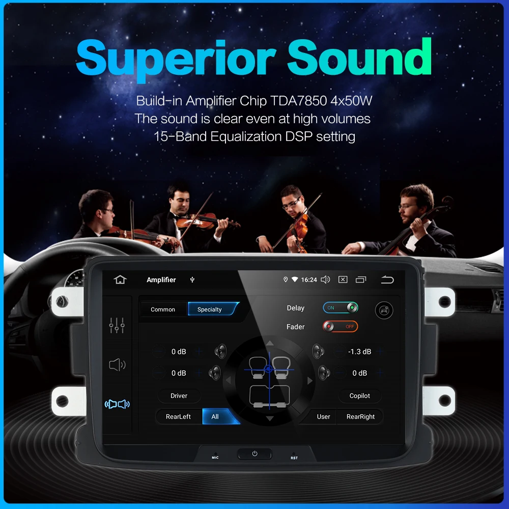 Dasaita " ips радио автомобиля Multimidia Android 9,0 для Renault Duster Dacia Sandero Duster Captur Lada Xray 2 Logan Autoradio DSP