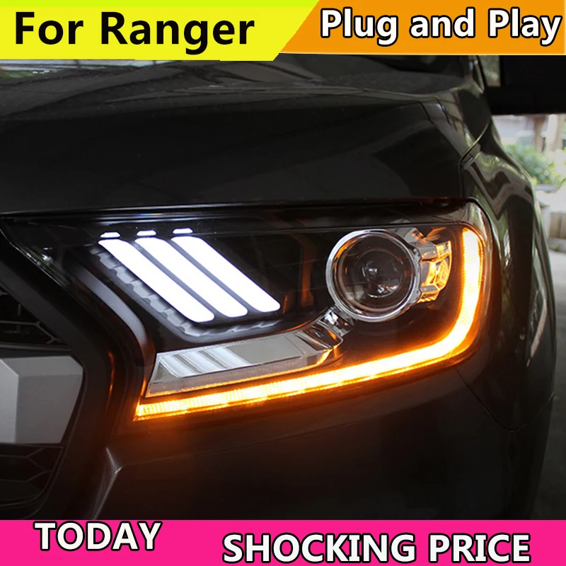 Автомобильный Стайлинг TUZ для Ford Everest Ranger фары 2016-2018 Динамический указатель