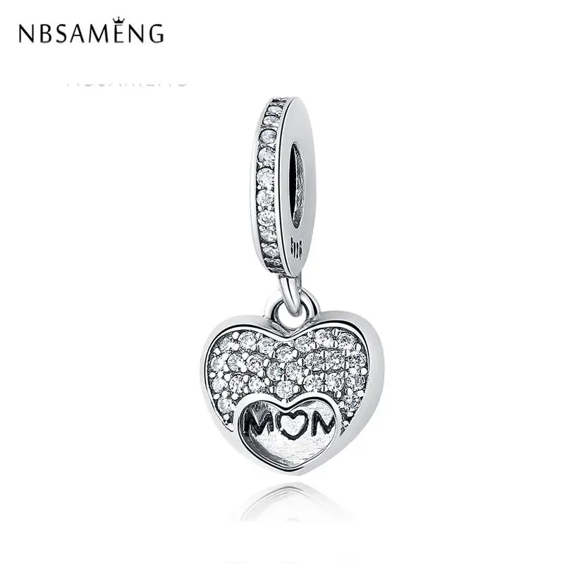 Оригинальные бусины из стерлингового серебра 925 пробы с подвеской I Love My Mum и