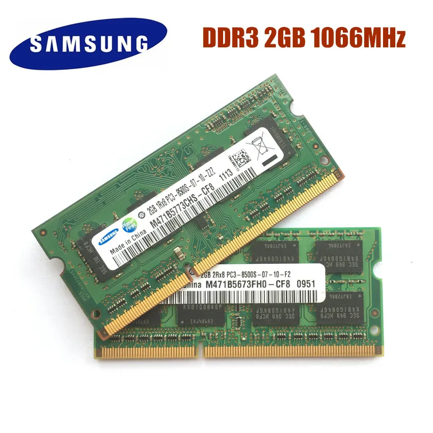 SAMSUNG DDR3 2 Гб PC3 8500S 1066 МГц память для ноутбука 2G модуль SODIMM RAM|ddr3 1066mhz|laptop memorysamsung 2gb |