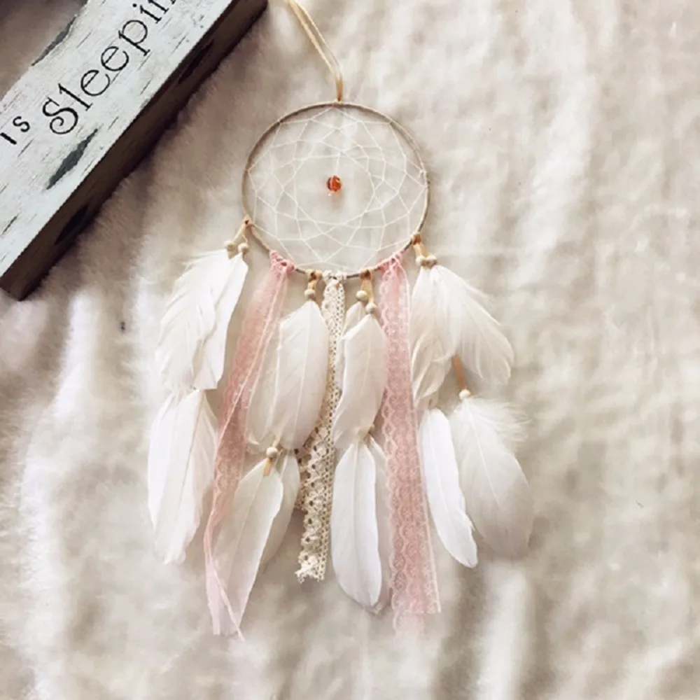 Handmade Dream Catcher Net With Feathers Beads for Wall Hanging Decoration Home Room Decor Mascot Craft Gifts | Дом и сад