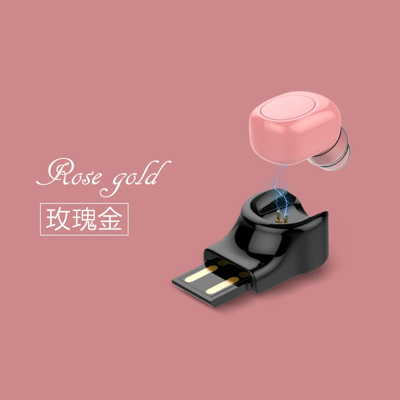 Rose gold X11 Правда Беспроводной наушники стерео Bluetooth наушники Беспроводной Bluetooth наушники со встроенным HD Mic Магнитная Зарядка - Цвет: Rose gold X11