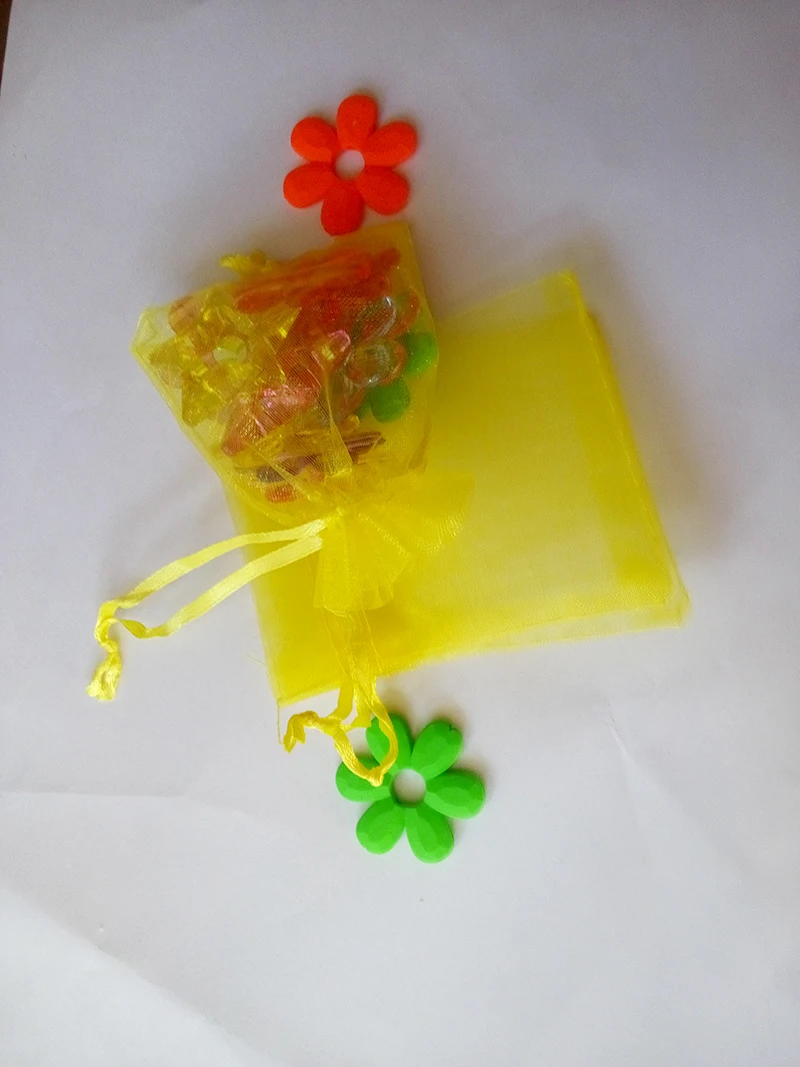 

200pcs yellow organza gift bags 13x18cm party bags for women event wed Drawstring bag Jewelry Display Bag Pouch diy accessories