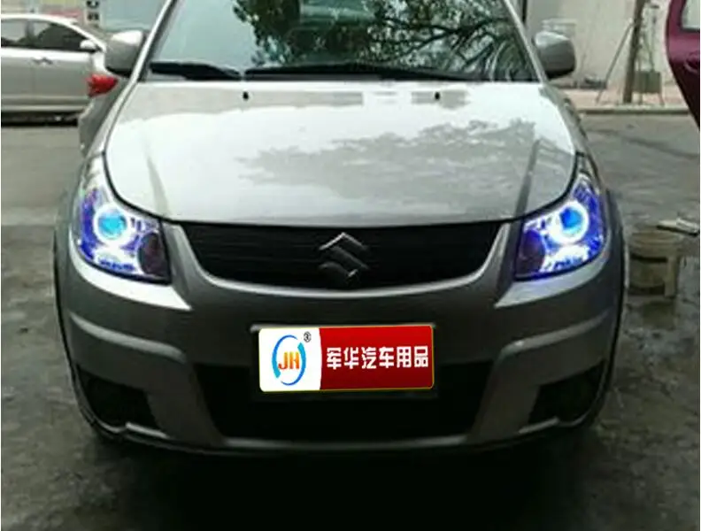 Автомобиль модифицирован ксеноновые фары для Suzuki SX4 2006-2012 Фары для автомобиля сборки автомобиля укладки Ангел объектива hid 2 шт