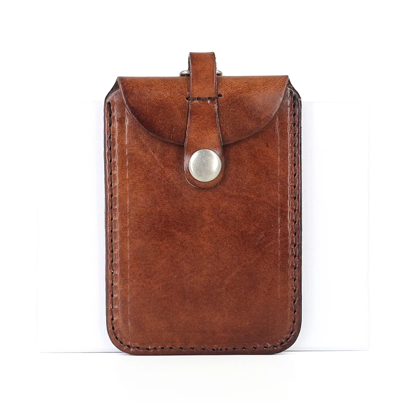 New Fashion Vertical Style ID Badge Holder For Work Genuine Leather Student Identity Bus Card Case Retractable Lanyard Tag Bag |