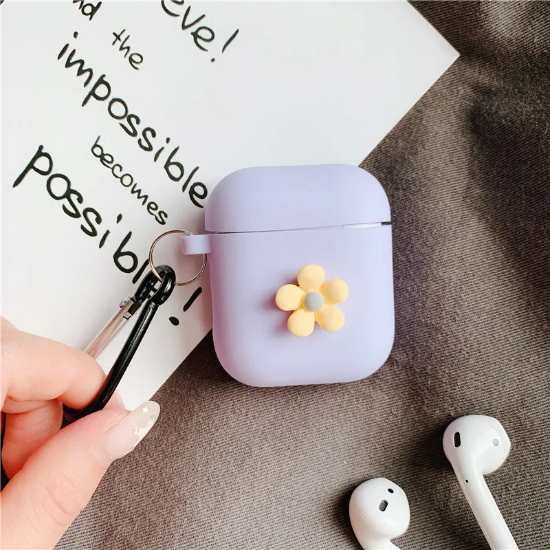 Оптовая продажа чехол с маленькими цветами в Корейском стиле для APPLE Airpods 3D