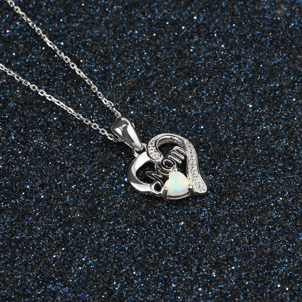 Genuine 925 Sterling Silver Opal Pendant Necklace Fine Jewelry AAA Cubic Zirconia Necklaces For Women Anniversary Gifts | Украшения и