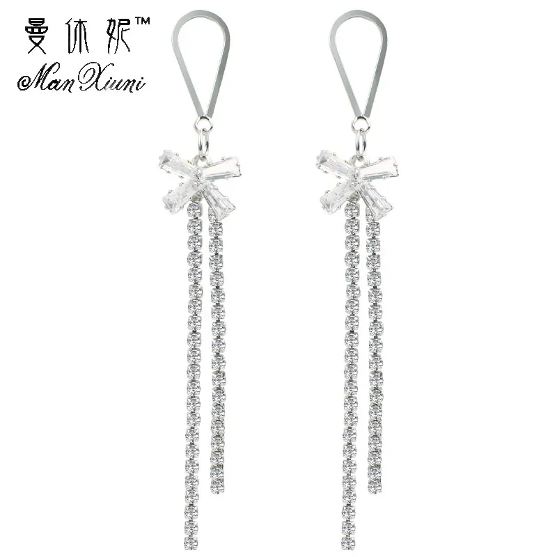 2020 новые модные висячие серьги с серебряным покрытием драгоценным камнем Стразы