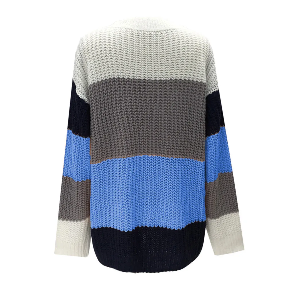 

women pullovers knitwear sweater women Off The Shoulder Sweater Casual V-Neck Knitted Loose Long Sleeve Pullover Y719