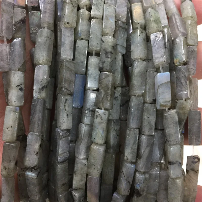 Подлинные неокрашенные Квадратные бусины из Лабрадорита 4*4*13 мм прямоугольные