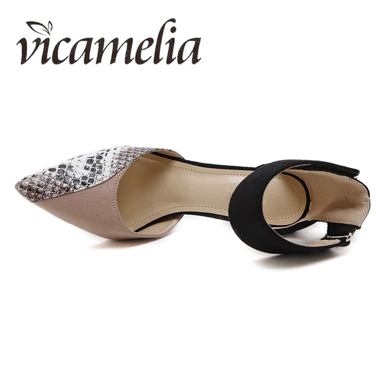 Vicamelia/женские туфли-лодочки на тонком высоком каблуке женская обувь со змеиным