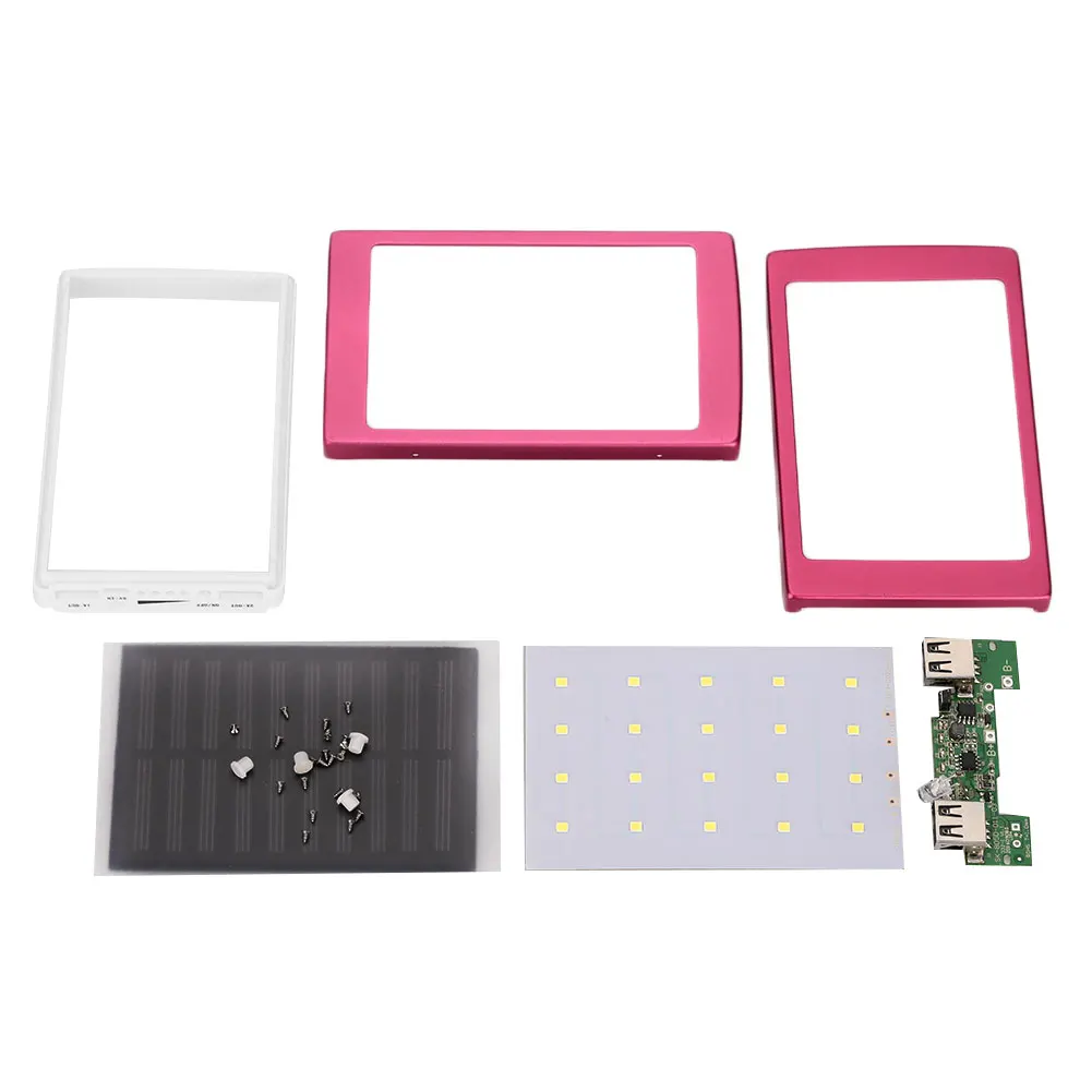 MV power 5 цветов двойной USB светодиодный печатная плата PCBA панель солнечной энергии DIY Kit солнечная панель банк питания для-18650-зарядное устройство
