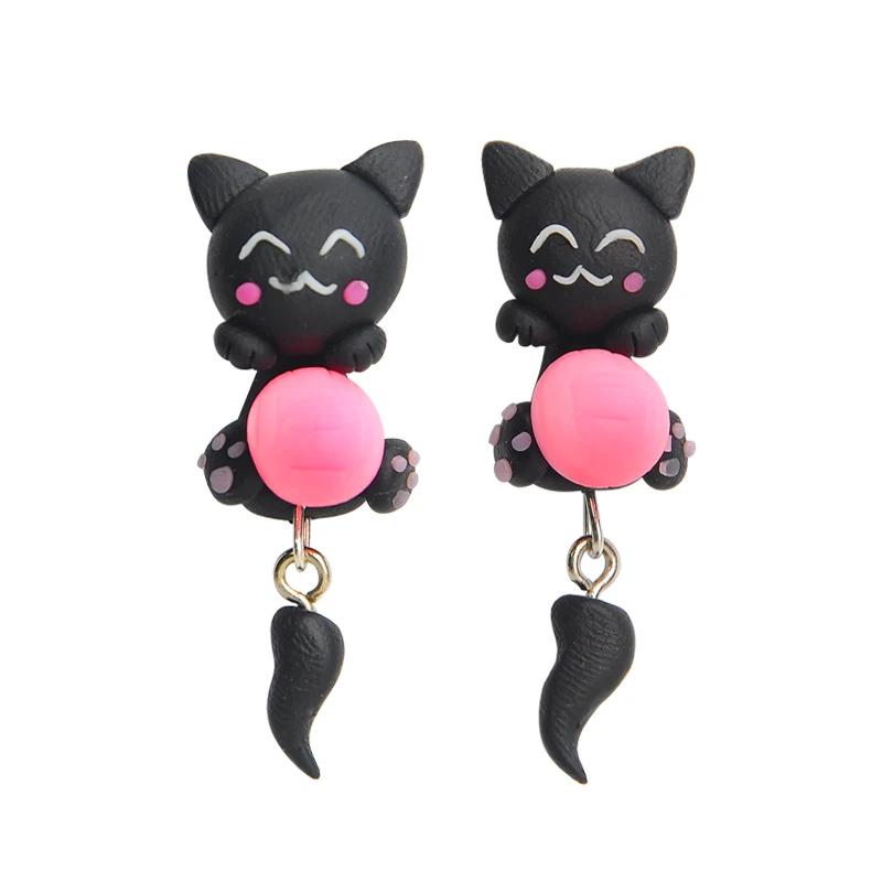 Одна пара модные персонализированные серьги из полимерной глины для женщин