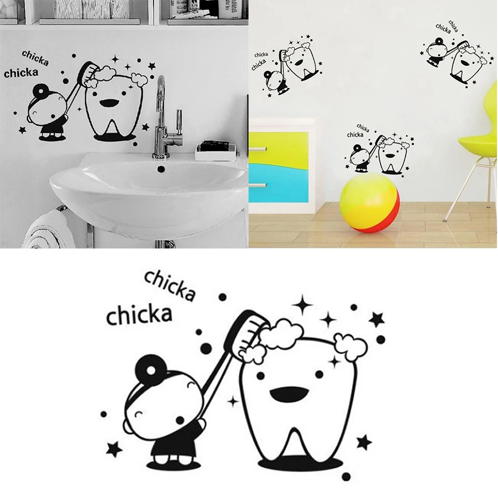 Детские наклейки на стену с зубчиками для детской ванной комнаты Стеклянные