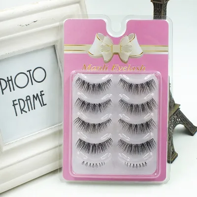 5 pairs of handmade transparent stems natural encryption false eyelashes | Красота и здоровье