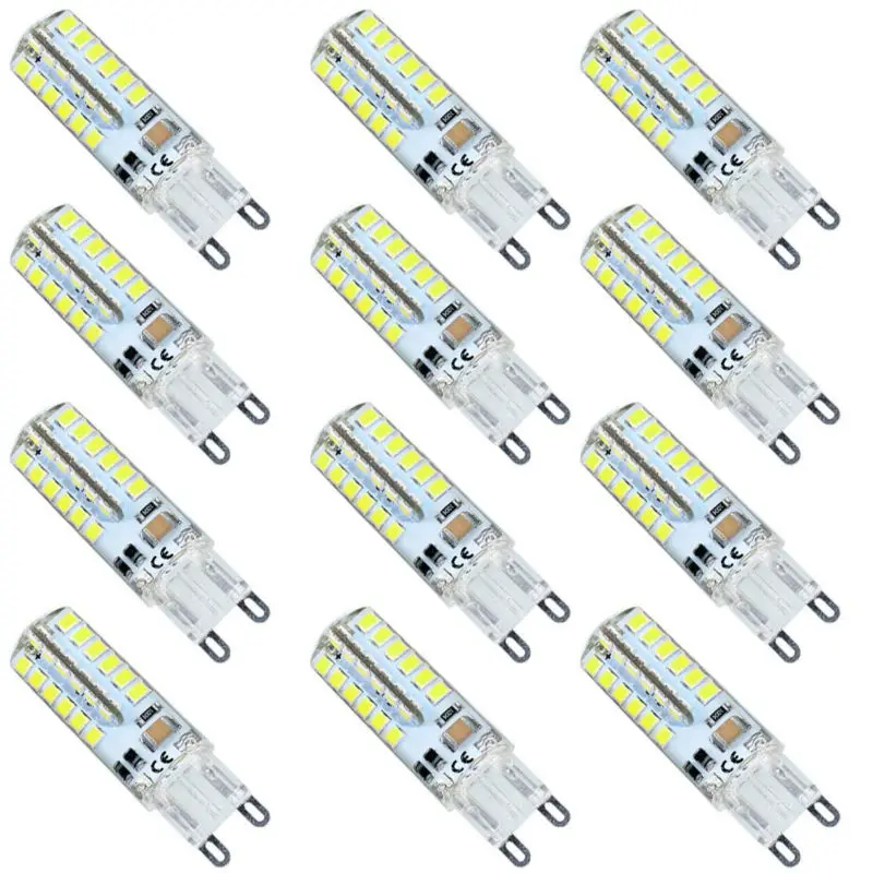 Набор из 12 силиконовый G9 220V 2835 SMD 7 Вт 48 светодиодный кристалл лампа &quotКукуруза