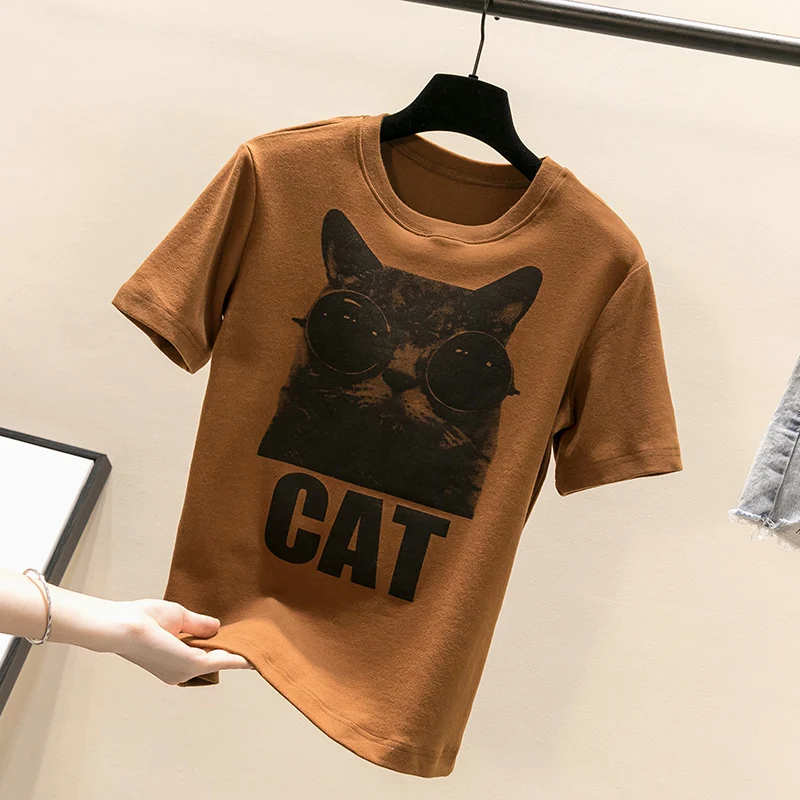 2019 New Fashion Women T-shirts Summer T Shirt Slim Printed Short sleeve T-shirt Tee Tops Casual Female | Женская одежда