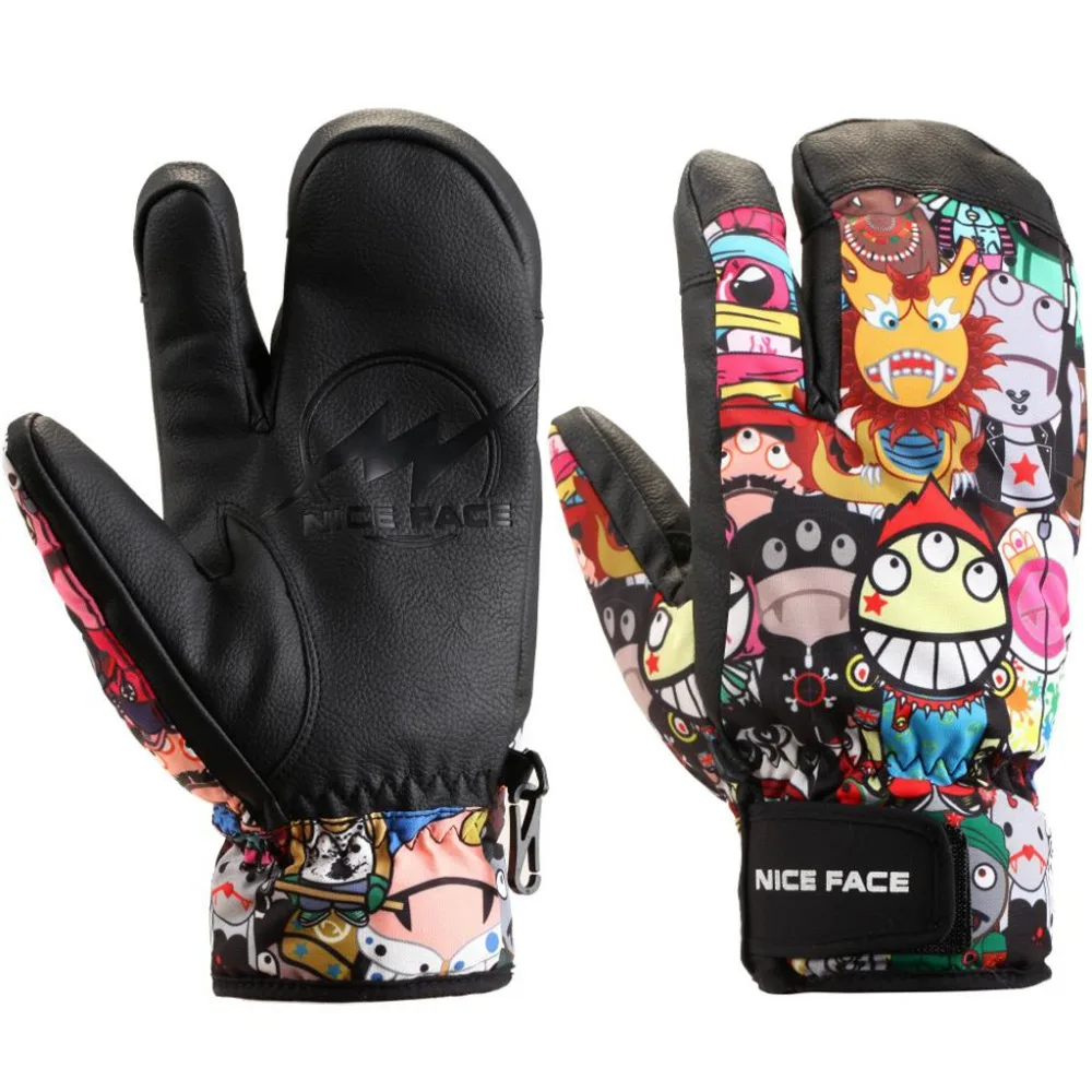 Мужские/женские/Детские лыжные перчатки рукавицы зимние водонепроницаемые для