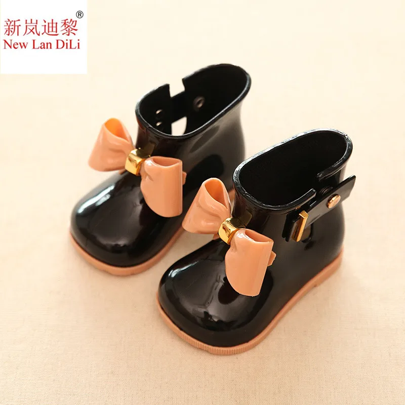Waterproof Child Rubber Boots Cute Baby Jelly Shoes For Girl Rain Boot With Bow Soft Children boys shoes | Детская одежда и обувь
